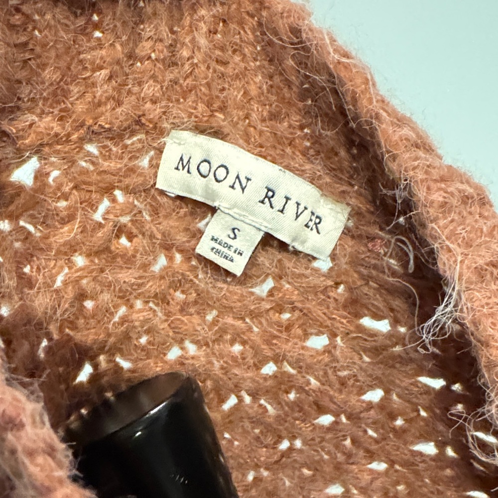 Moon River Cozy Brown and White wool blend pullover Sweater Size S - Picture 5 of 5